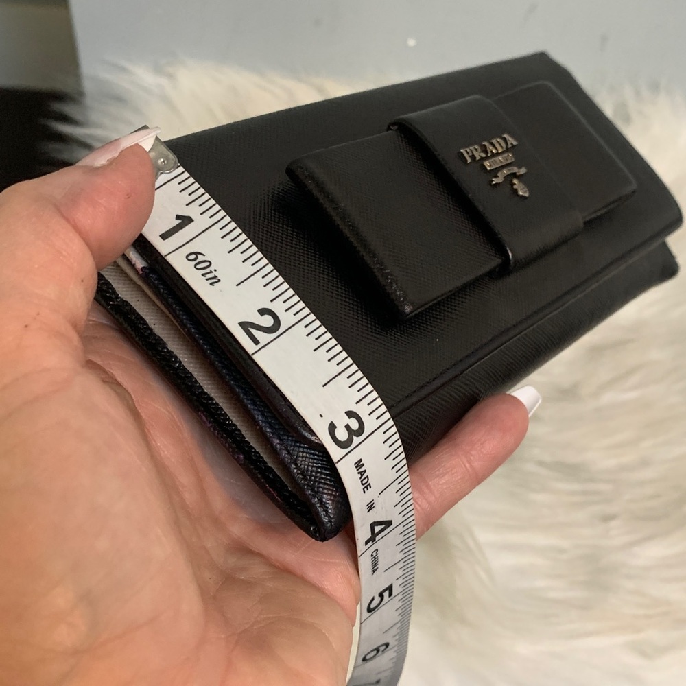 Authentic Prada leather saffiano long wallet dyed black - Picture 17 of 17